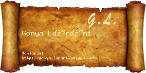 Gonya Lóránt névjegykártya